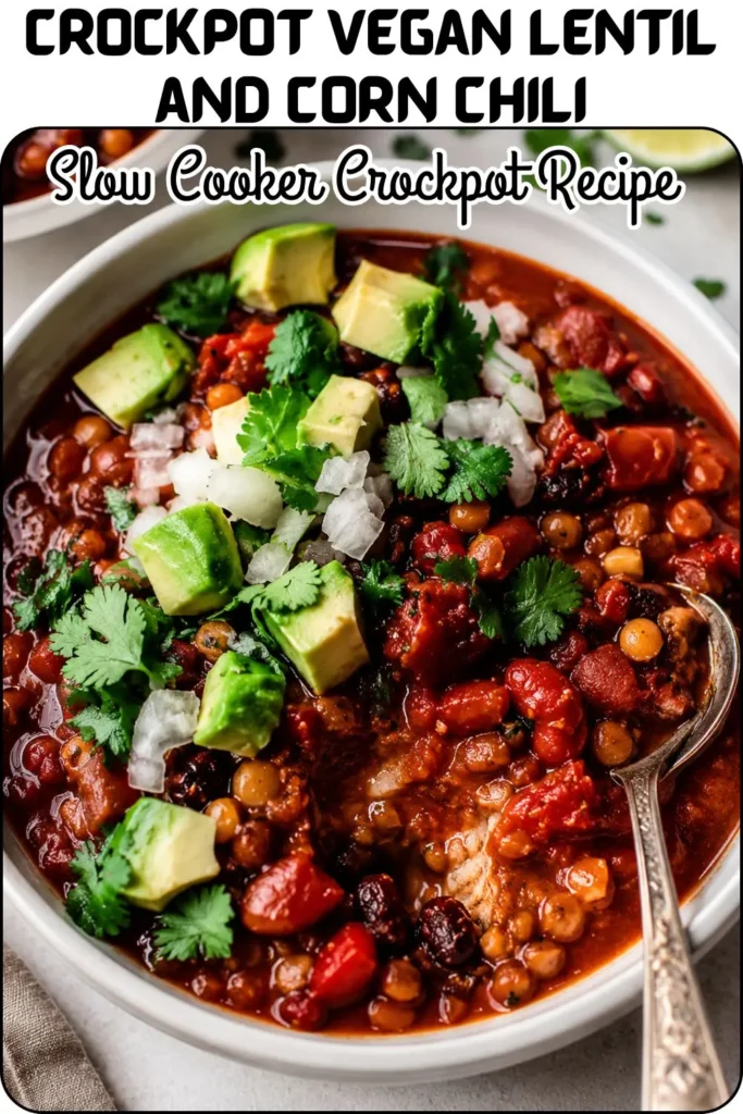 Crockpot Vegan Lentil and Corn Chili