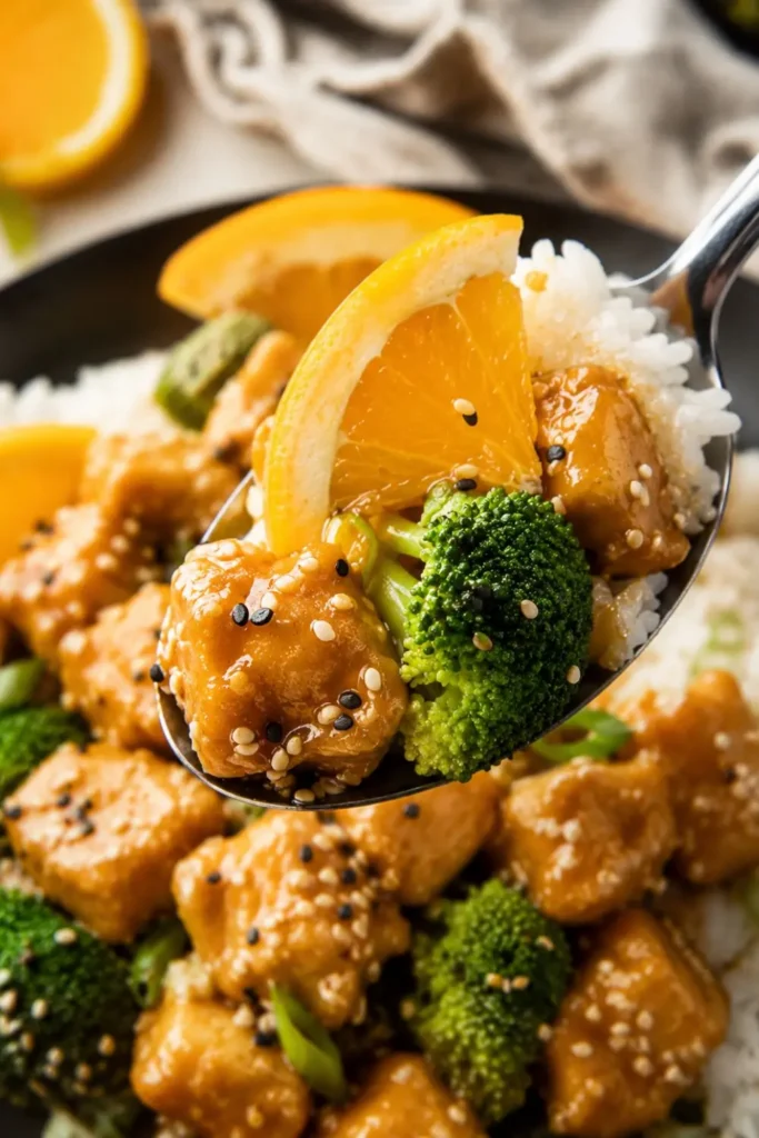 Crockpot Vegan Orange Tofu with Jasmine Rice