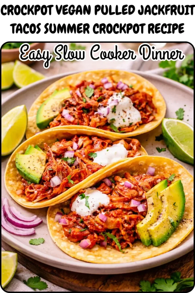 Crockpot Vegan Pulled Jackfruit Tacos Summer Crockpot Recipe