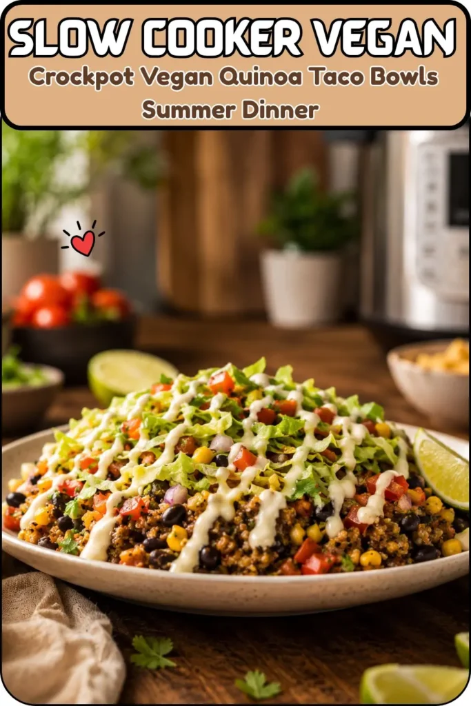 Crockpot Vegan Quinoa Taco Bowls Summer Dinner