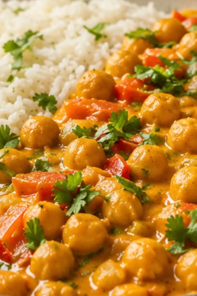 Crockpot Vegan Mango Coconut Chickpea Curry Summer recipe