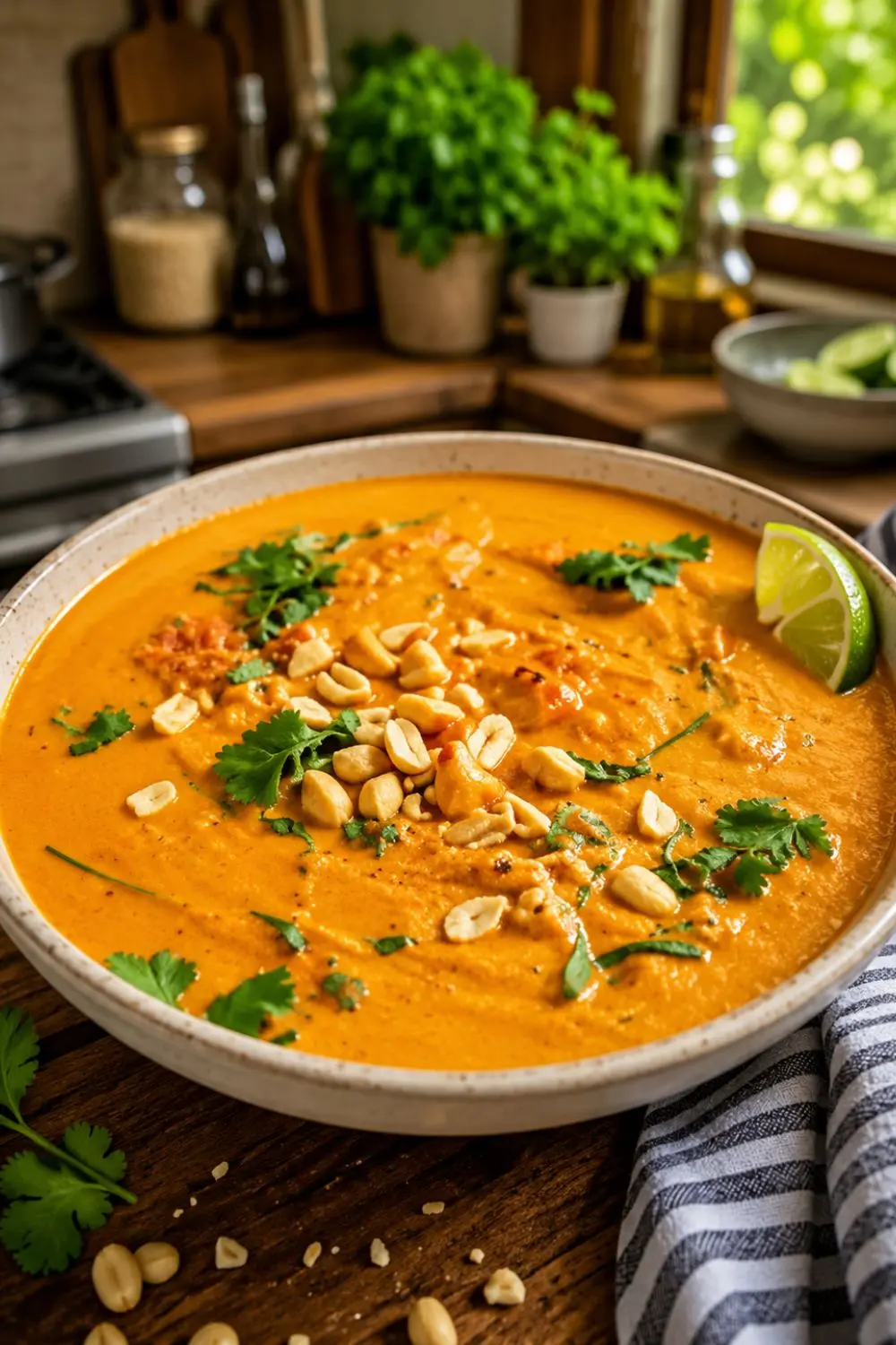 Crockpot Vegan Thai Peanut Sweet Potato Curry