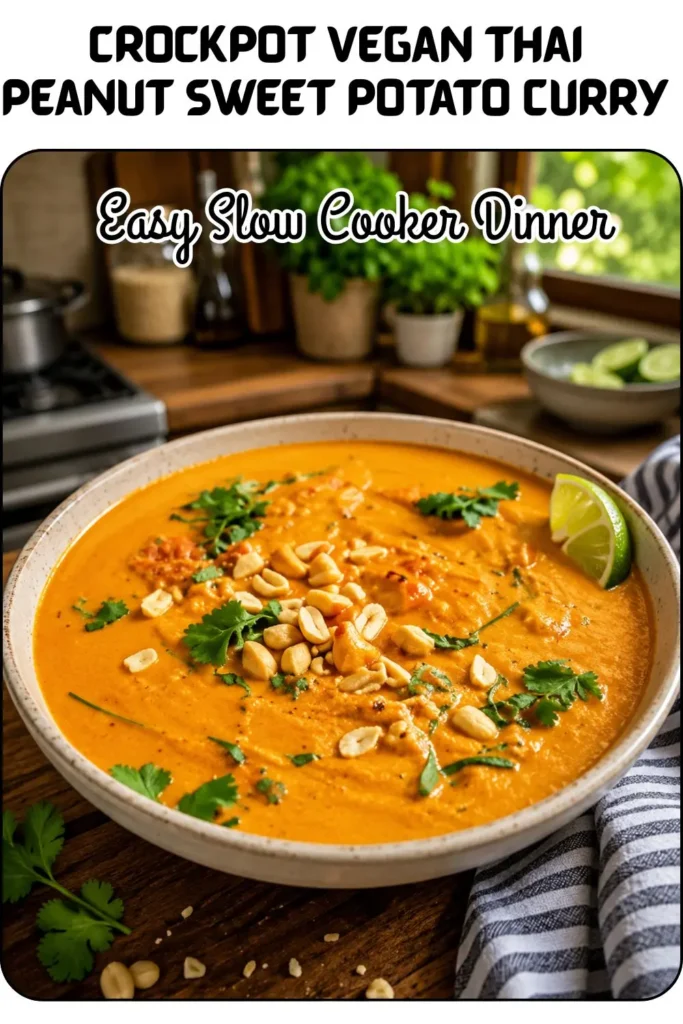Crockpot Vegan Thai Peanut Sweet Potato Curry