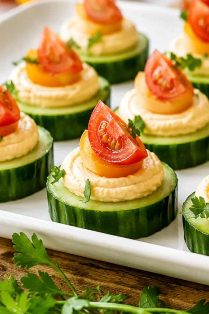 Cucumber and Hummus Bites