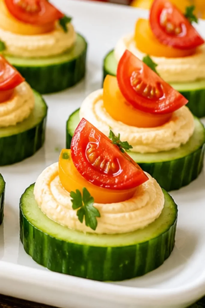 Cucumber and Hummus Bites