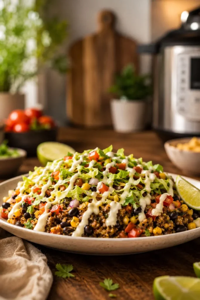 Crockpot Vegan Quinoa Taco Bowls Summer Dinner