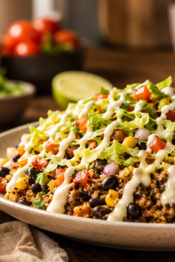 Crockpot Vegan Quinoa Taco Bowls Summer Dinner