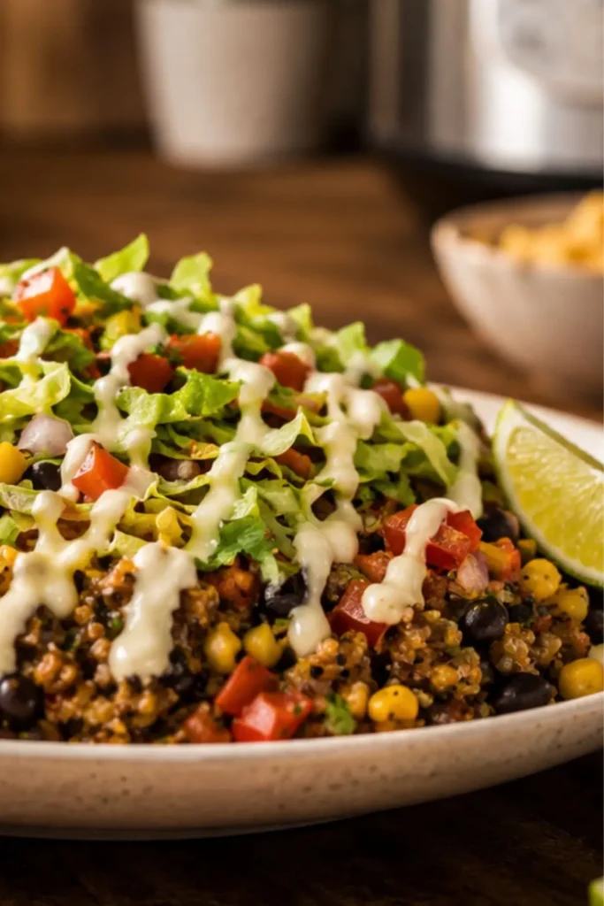 Crockpot Vegan Quinoa Taco Bowls Summer Dinner
