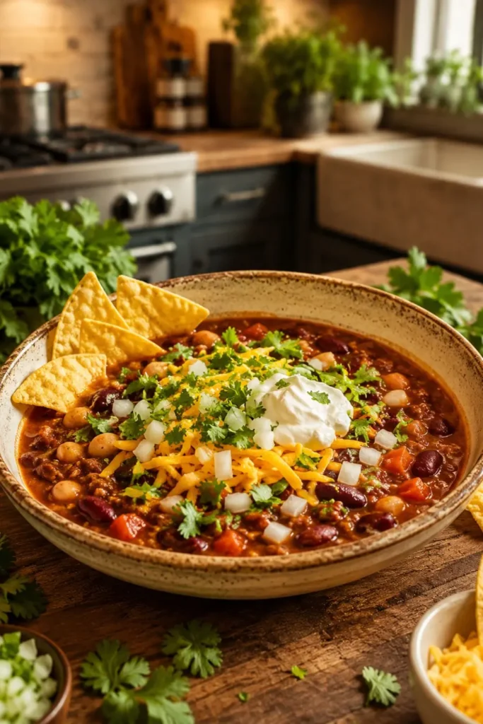 Slow Cooker Vegan 3-Bean Summer Chili
