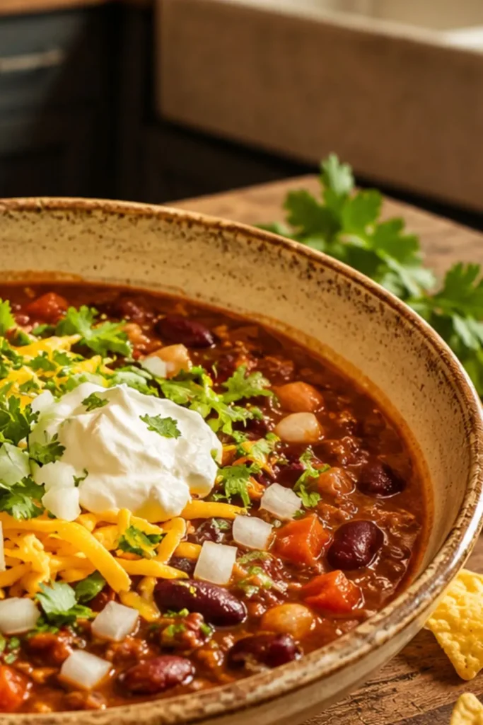 Slow Cooker Vegan 3-Bean Summer Chili