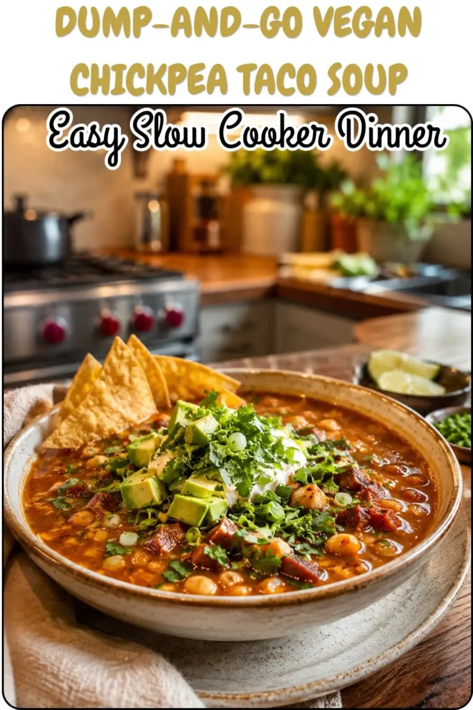 Dump-and-Go Vegan Chickpea Taco Soup
