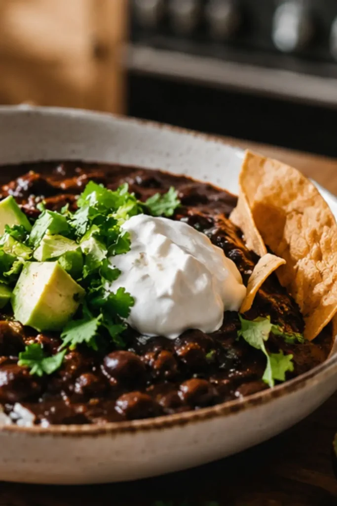 Crockpot Spicy Vegan Black Bean Soup