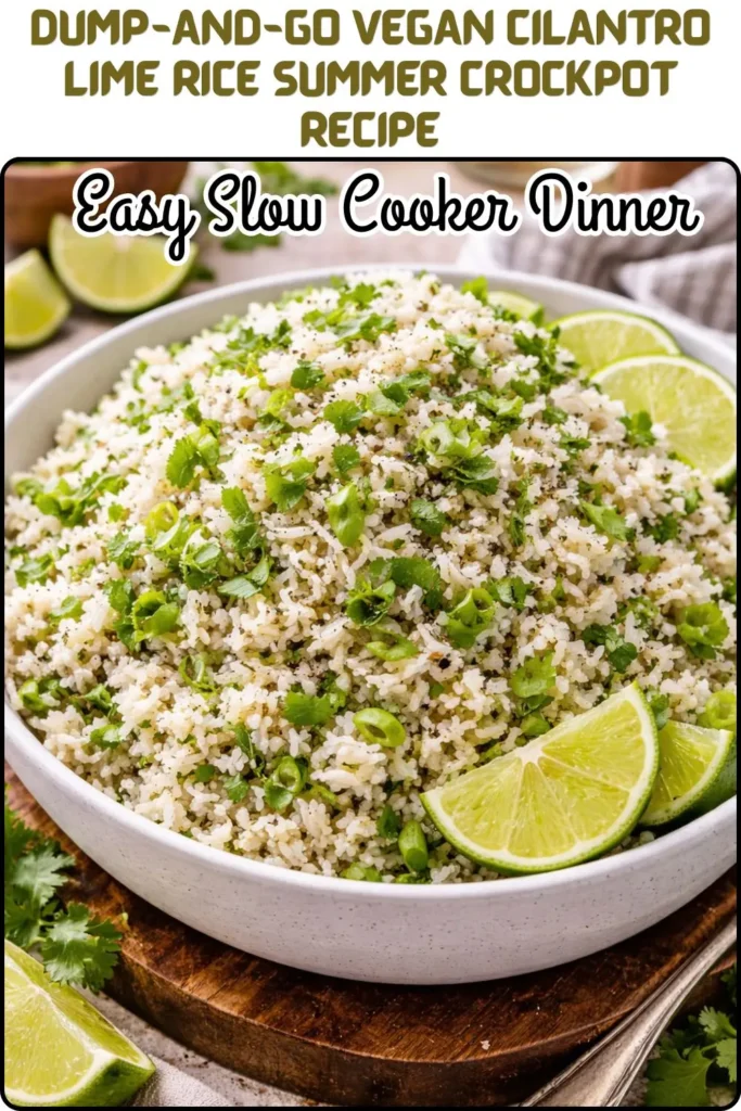 Dump-and-Go Vegan Cilantro Lime Rice Summer Crockpot Recipe