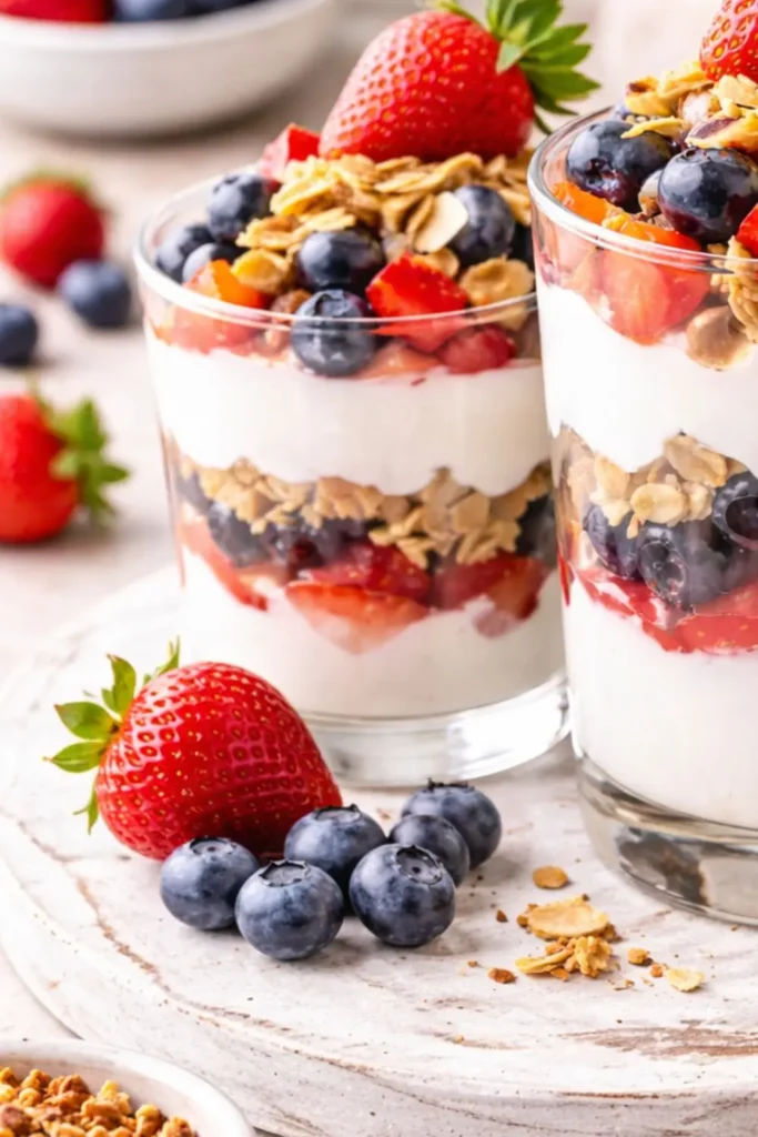 Easy Baked Vegan Granola with Summer Fruit Parfait