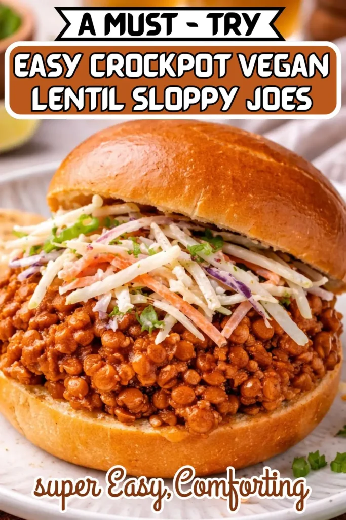 Easy Crockpot Vegan Lentil Sloppy Joes