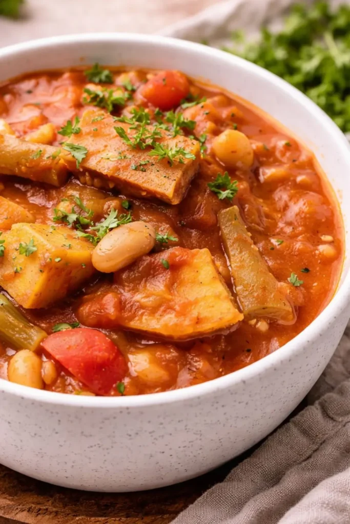 Crockpot Vegan Seitan and Vegetable Stew