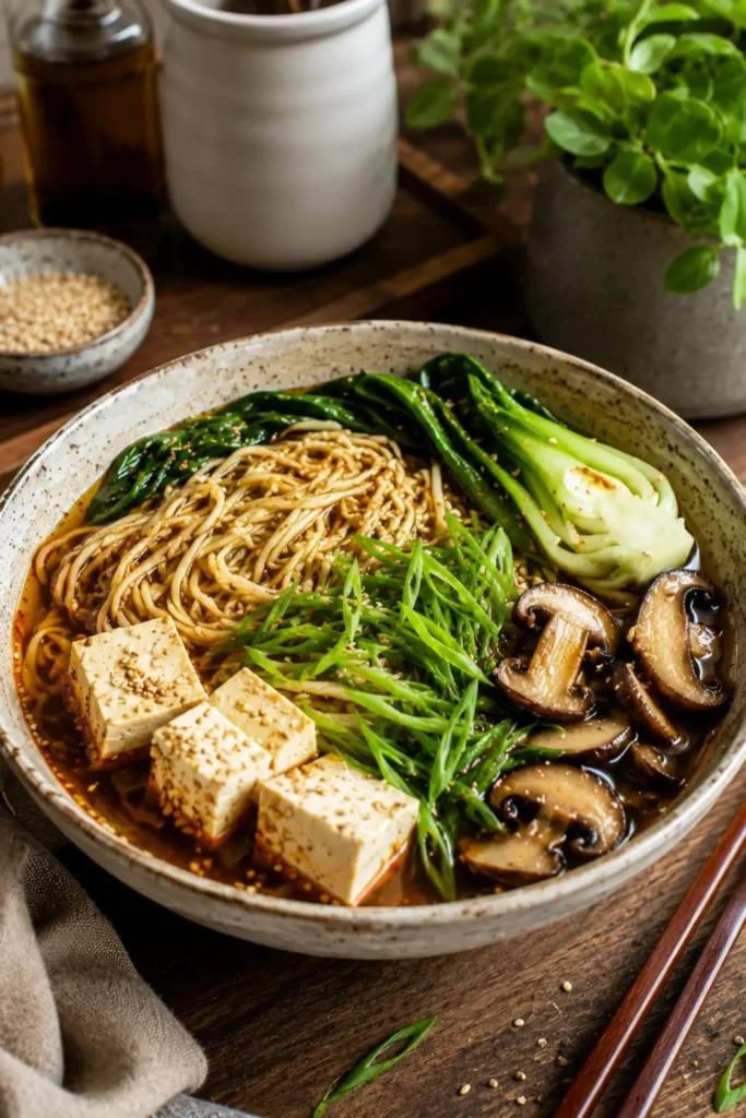 Easy Crockpot Vegan Tofu and Vegetable Soup