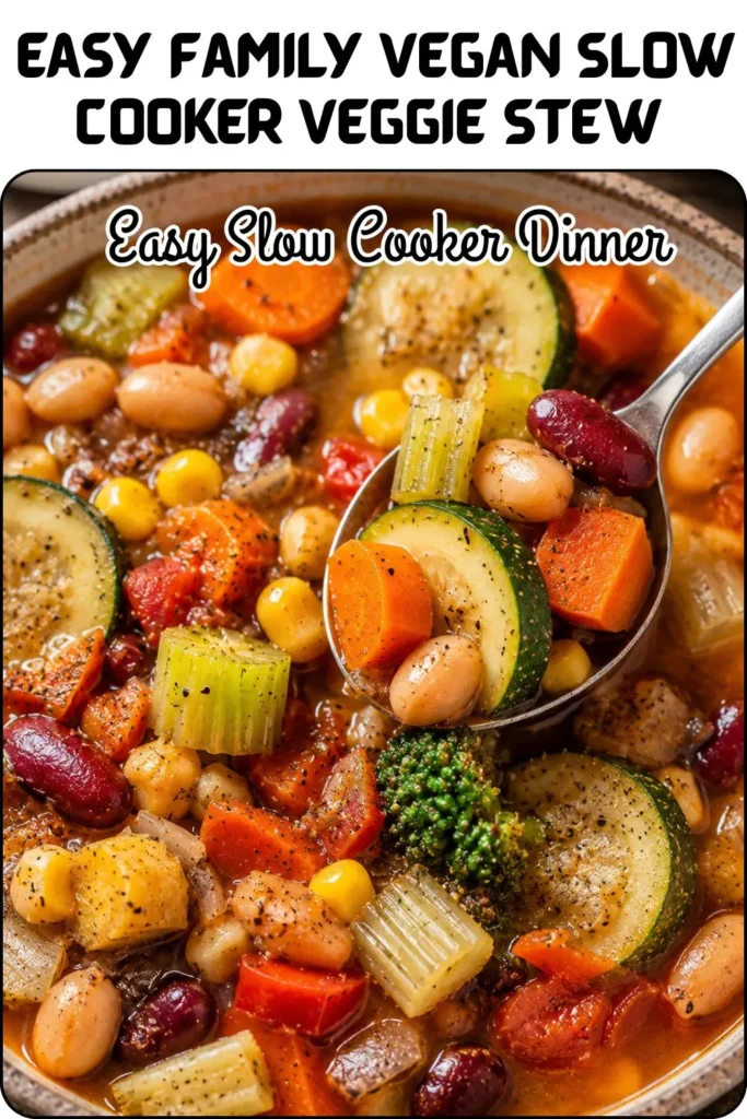 Easy Family Vegan Slow Cooker Veggie Stew