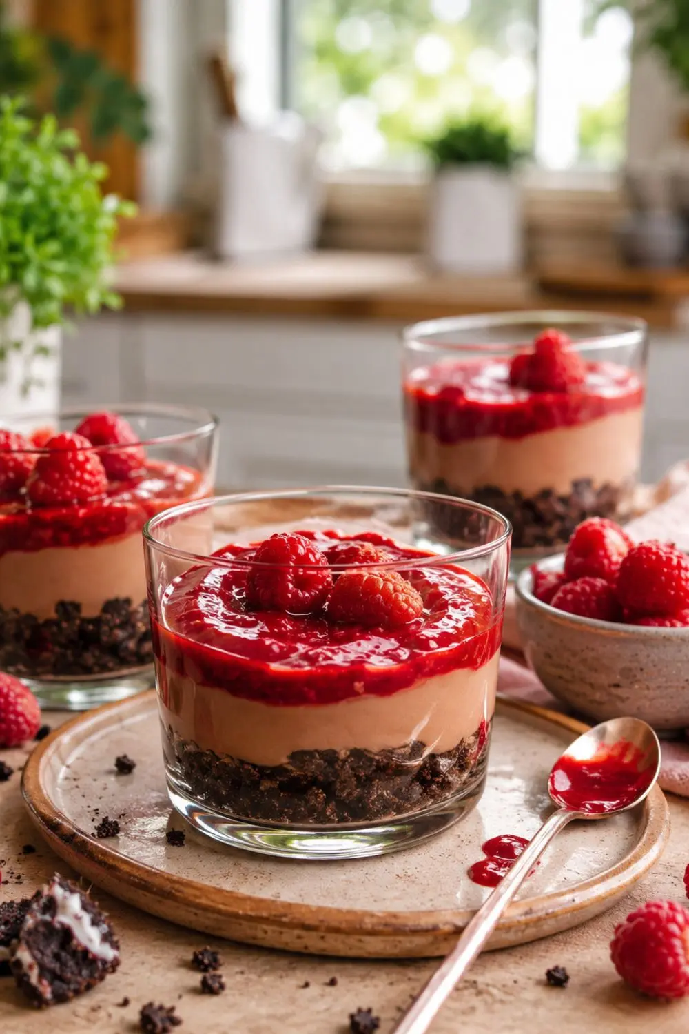 Easy No-Cook Vegan Raspberry Chia Cups