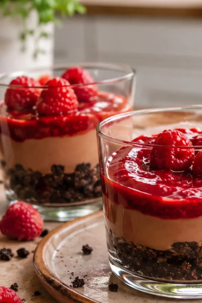 Easy No-Cook Vegan Raspberry Chia Cups
