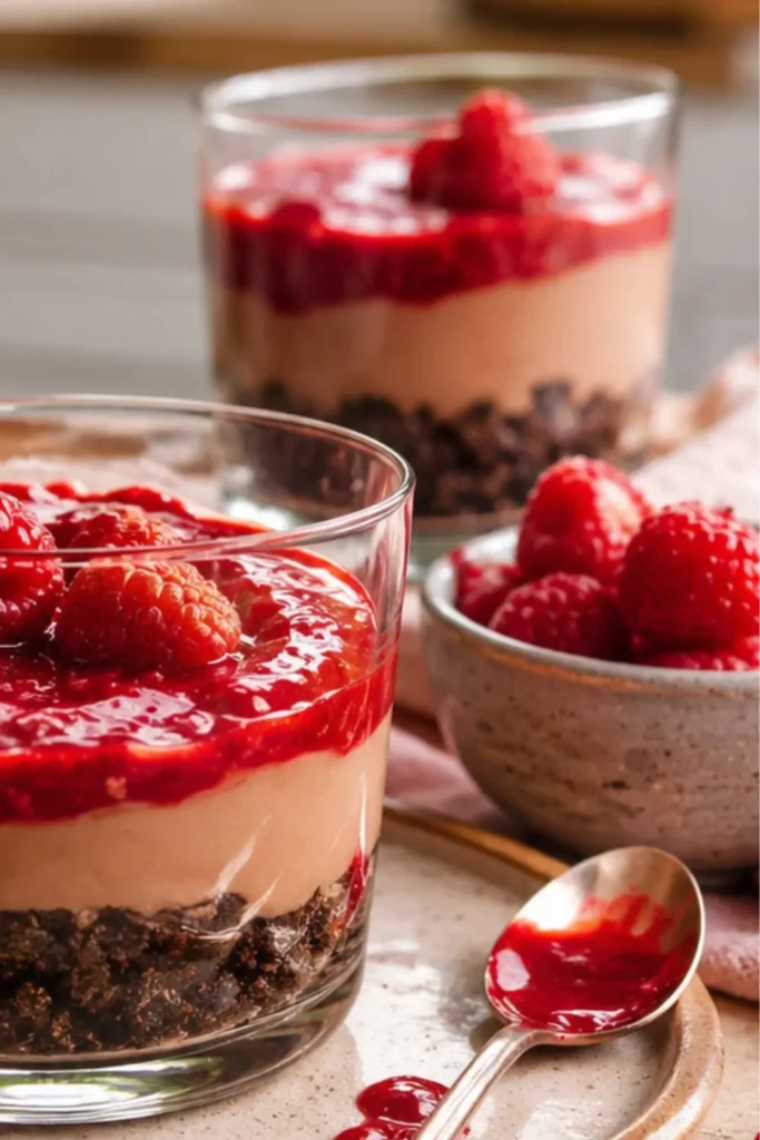 Easy No-Cook Vegan Raspberry Chia Cups