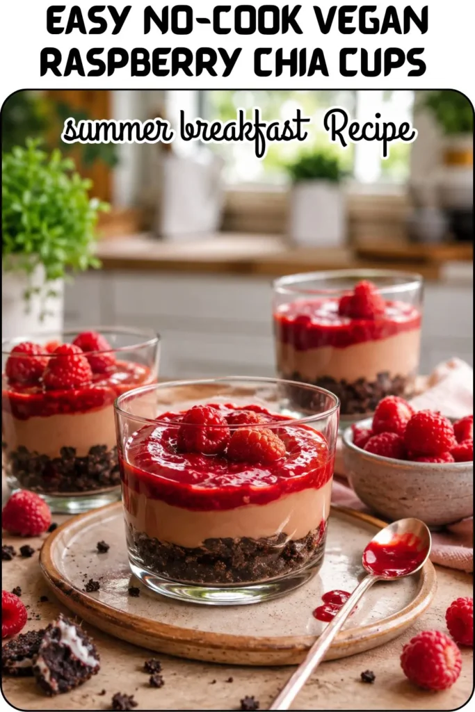 Easy No-Cook Vegan Raspberry Chia Cups