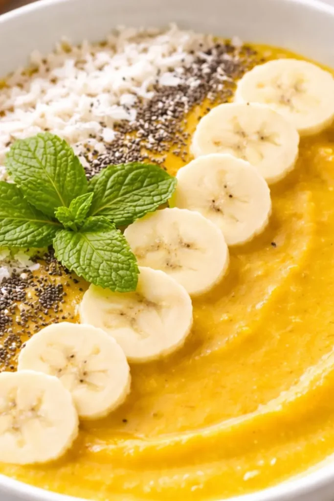 Easy Plant-Based Mango Turmeric Smoothie Bowl