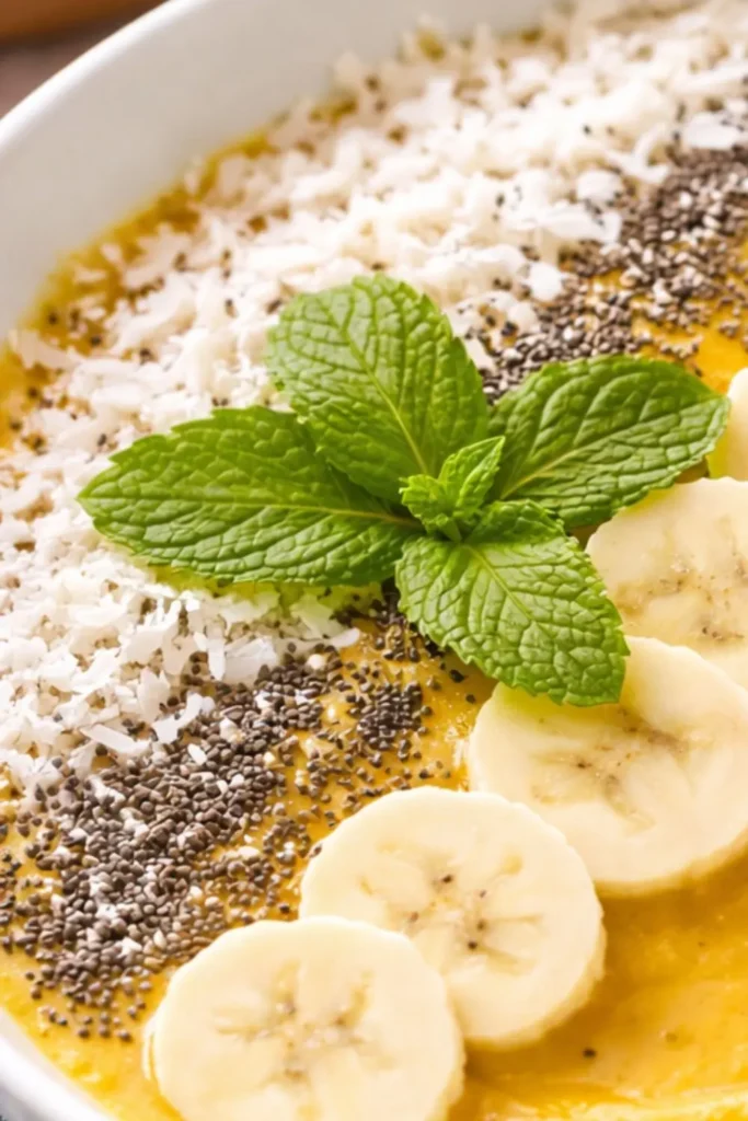 Easy Plant-Based Mango Turmeric Smoothie Bowl