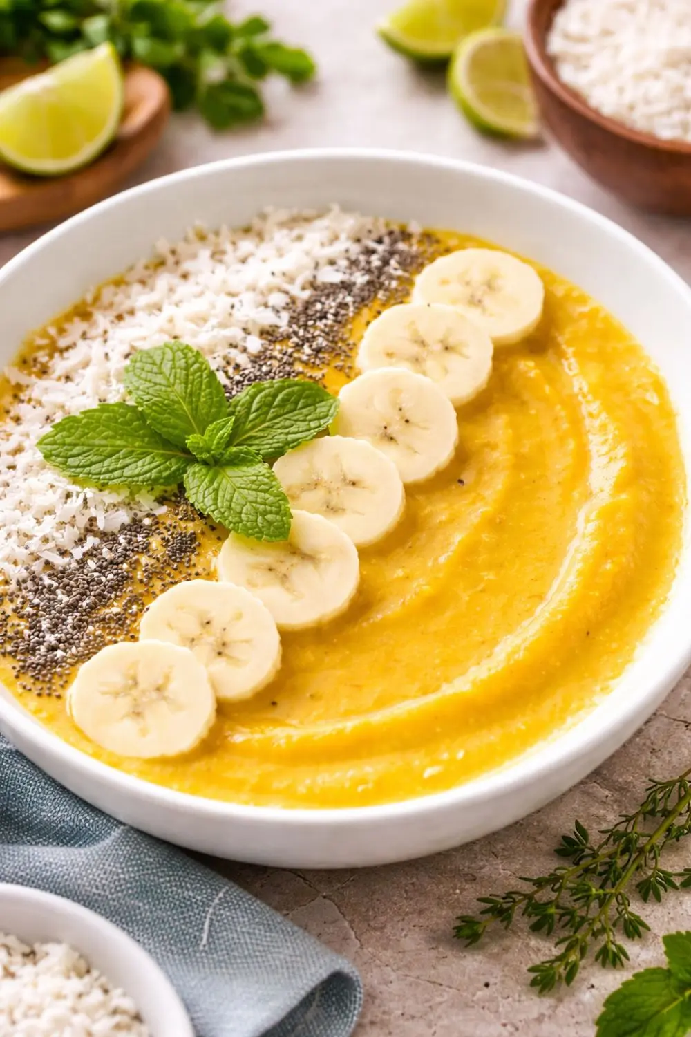 Easy Plant-Based Mango Turmeric Smoothie Bowl