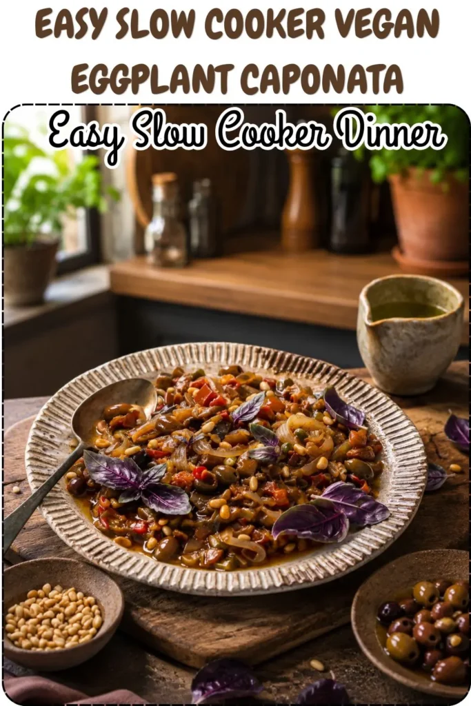 Easy Slow Cooker Vegan Eggplant Caponata