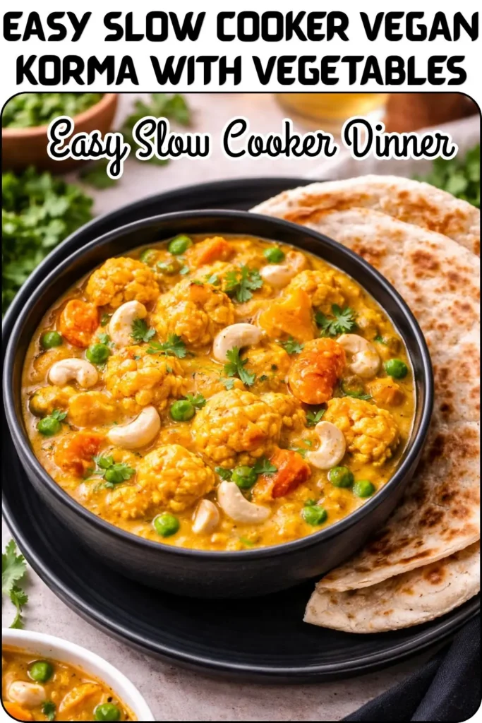 Easy Slow Cooker Vegan Korma with Vegetables