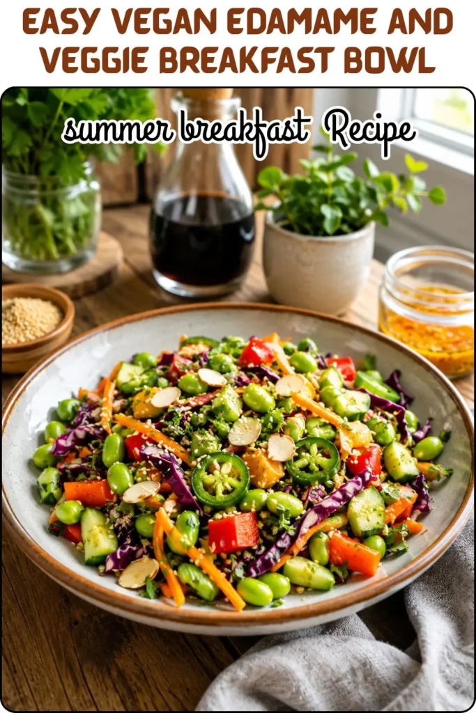 Easy Vegan Edamame and Veggie Breakfast Bowl