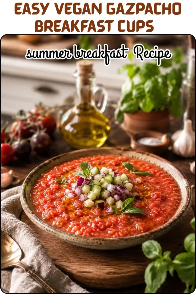 Easy Vegan Gazpacho Breakfast Cups