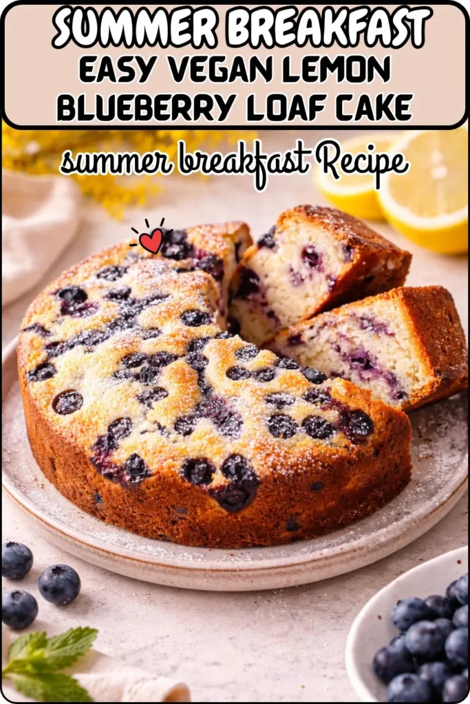 Easy Vegan Lemon Blueberry Loaf Cake