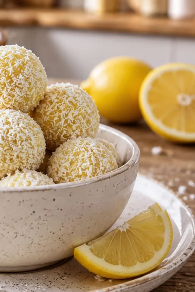 Easy Vegan Lemon Coconut Energy Bites