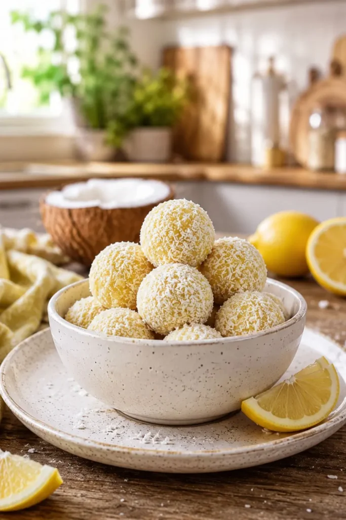 Easy Vegan Lemon Coconut Energy Bites