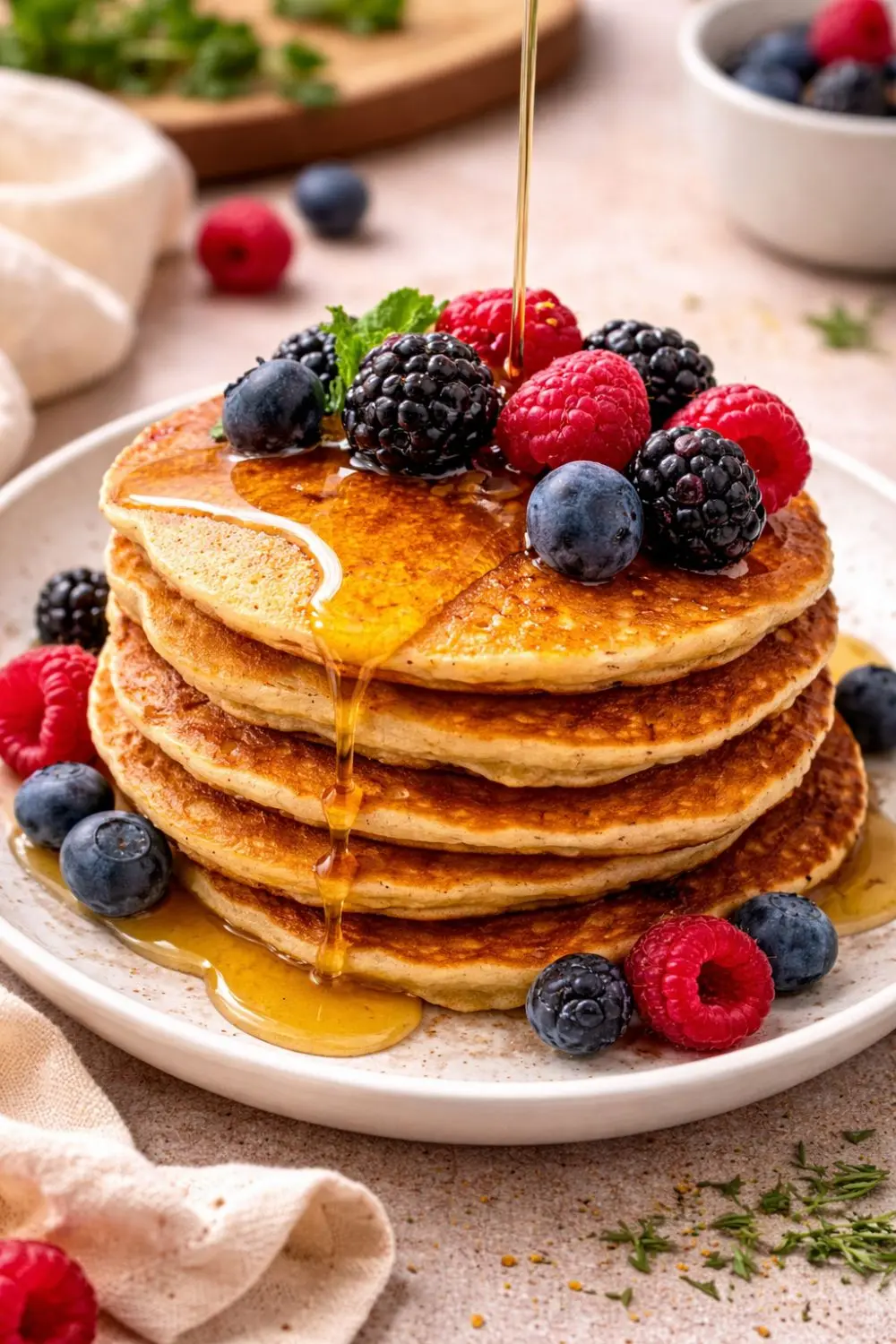 Easy Vegan Lemon Ricotta Pancakes