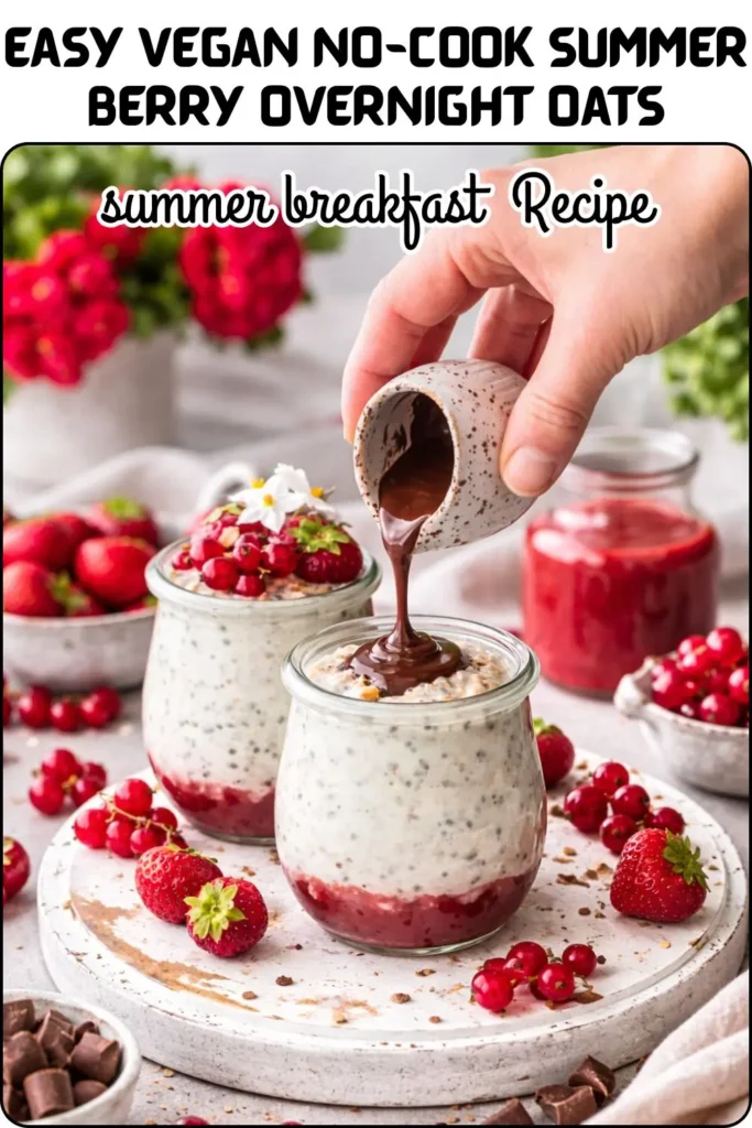 Easy Vegan No-Cook Summer Berry Overnight Oats
