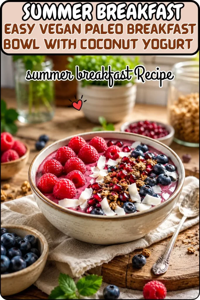 Easy Vegan Paleo Breakfast Bowl with Coconut Yogurt