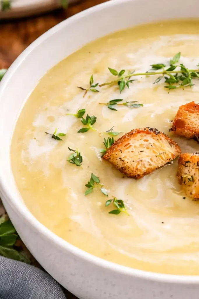 Easy Vegan Potato Leek Soup in the Slow Cooker