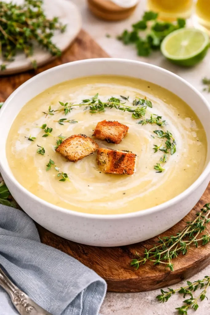 Easy Vegan Potato Leek Soup in the Slow Cooker