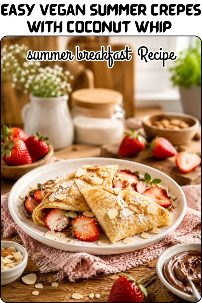 Easy Vegan Summer Crepes with Coconut Whip
