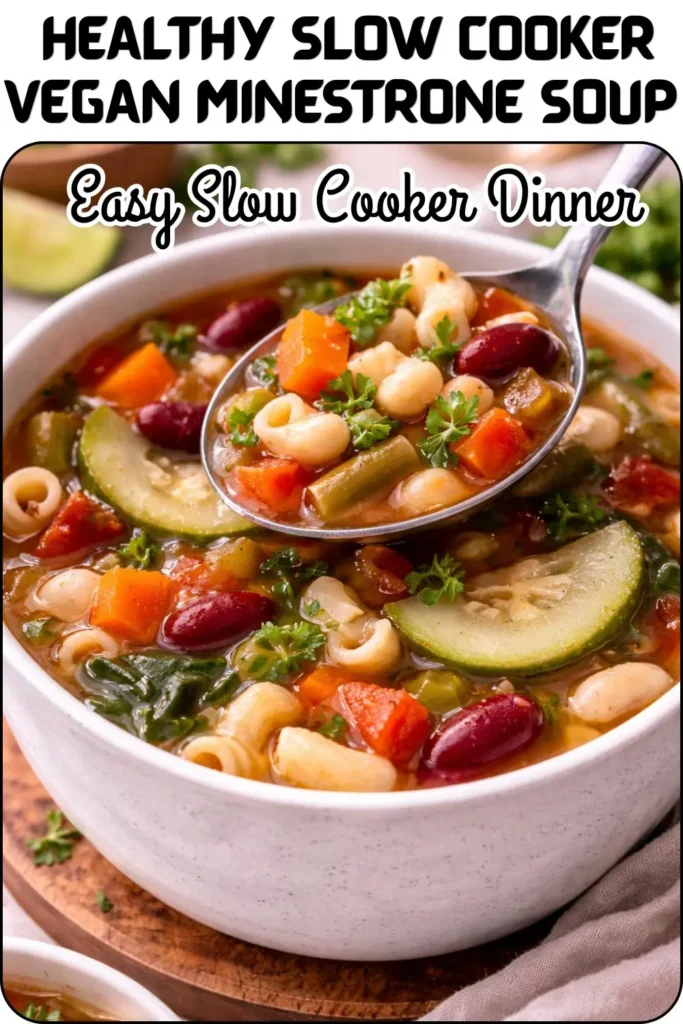 Healthy Slow Cooker Vegan Minestrone Soup
