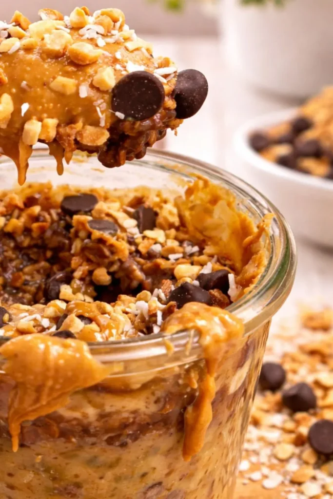 High-Protein Vegan Chocolate Peanut Butter Overnight Oats