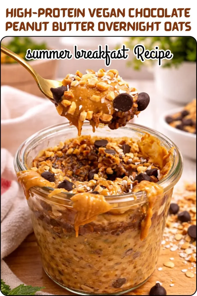 High-Protein Vegan Chocolate Peanut Butter Overnight Oats