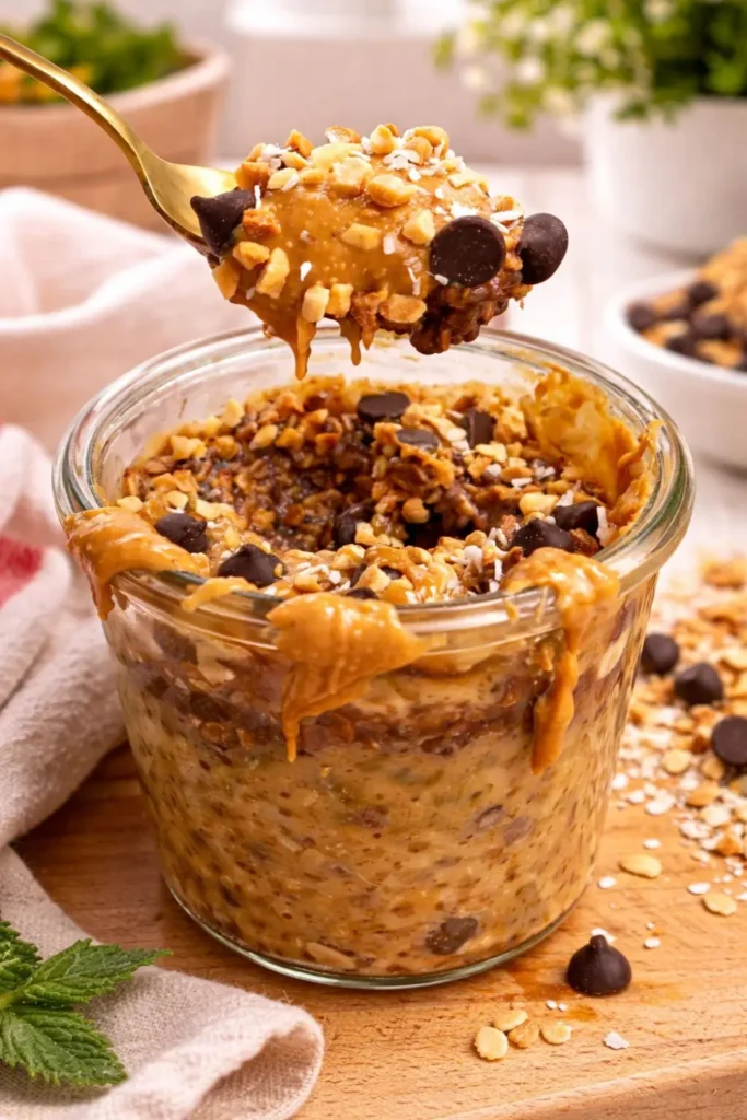 High-Protein Vegan Chocolate Peanut Butter Overnight Oats