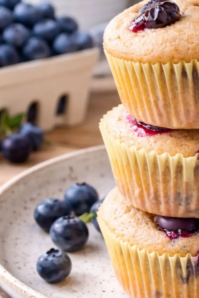 Moist Vegan Banana Blueberry Muffins