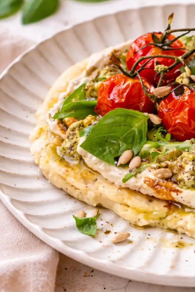 Plant-Based Summer Breakfast Flatbread with Pesto
