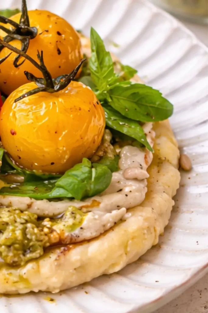 Plant-Based Summer Breakfast Flatbread with Pesto