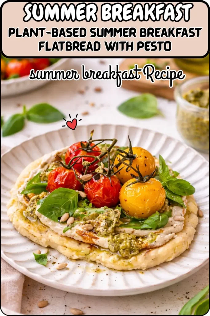 Plant-Based Summer Breakfast Flatbread with Pesto